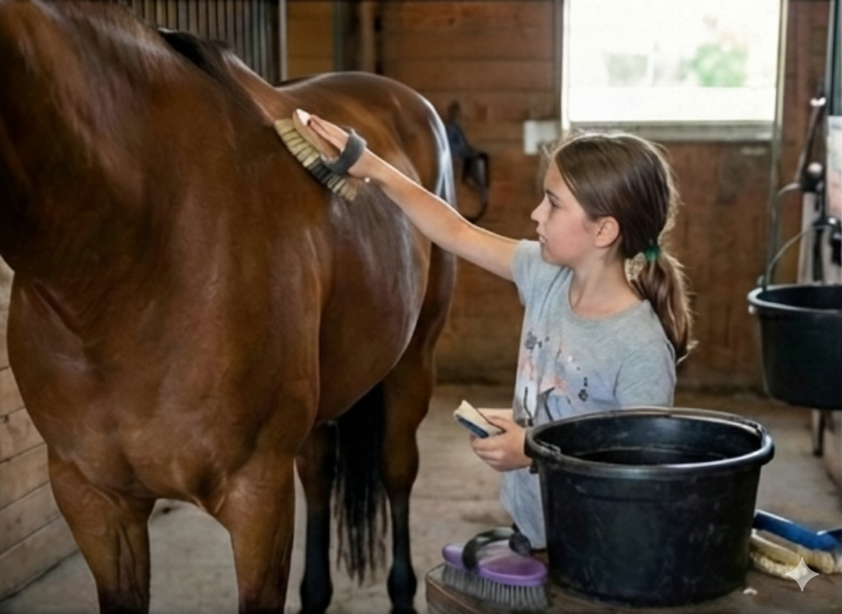 Soins aux chevaux et pansage
